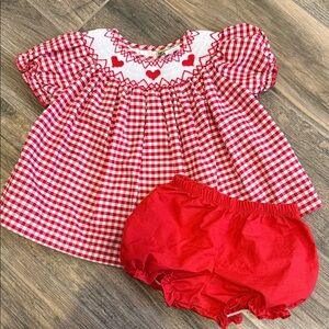 Charming Red Gingham Diaper Cover Set